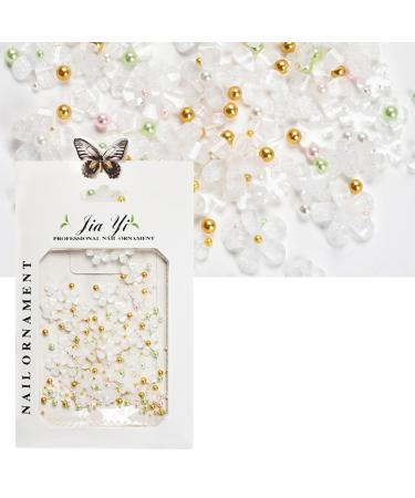 1Bag 3D Flower For Women Nails Art Decorations Easy Installation And Removal Add Charm To Your White