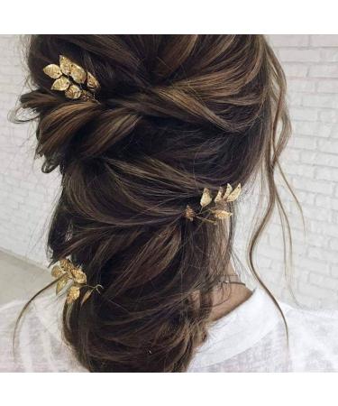 Wedding Hairpins With Leaves Gold And Silver Ideal As Hair Accessories For Bridesmaid Women And Girls  - Buy Online on SooperMarket.com