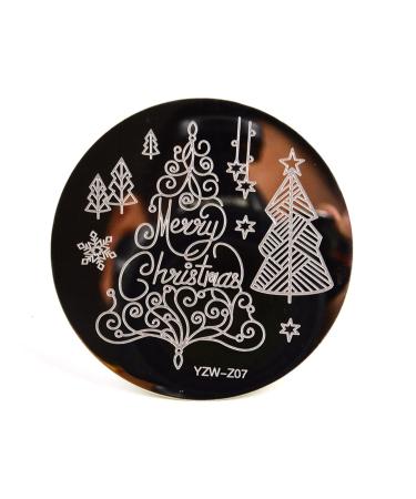Sanwood nail stamp plate clear engraved xma pattern nail art stainless steel punch templates manicure tool kit manicure art stainless steel pressure plate style 16.