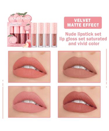 Nude Lipstick Set - 4Pcs Long Lasting Waterproof Matte Velvet Lipsticks for Women (Set B) - Buy Online on SooperMarket.com