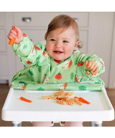 Bibetta Wipeezee Premium Waterproof Coverall Bib for Baby | Eco Friendly Durable Bib for Highchair Feeding | Bunny & Veg Design | 6m+ Boy/Girl - Buy Online on SooperMarket.com