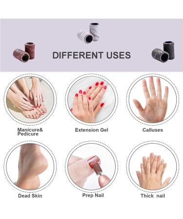 Sanding Bands for Nail Drill - 75pcs #80#120#180 Grit Manicure Efile Sanding Bits Replacement - 3/32 Inch Grinding Polishing Nail Sanding Bands - Ideal for Manicures and Pedicures - Buy Online on SooperMarket.com