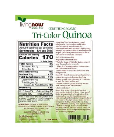 Now Foods Organic Tri-Color Quinoa 14 oz - Nutrient-Rich Superfood - Buy Online on SooperMarket.com