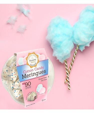 Krunchy Melts Cotton Candy Meringue Cookies - Fat Free, Gluten Free, Nut Free - 90 Calories - Low Calorie Sweet Treats - Buy Online on SooperMarket.com