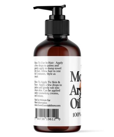 Premium Organic Moroccan Argan Oil 8oz - 100% Pure Cold Pressed Miracle Oil for Skin Hair & Nails - Imported from Morocco - Buy Online on SooperMarket.com