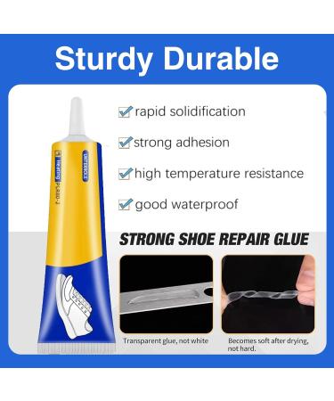 FunnAura 60ml Transparent Shoe Goo Non-Hardening Shoe Glue Sole Repair Waterproof for Repairing Worn Shoes with 2PCS Rubber Band - Buy Online on SooperMarket.com