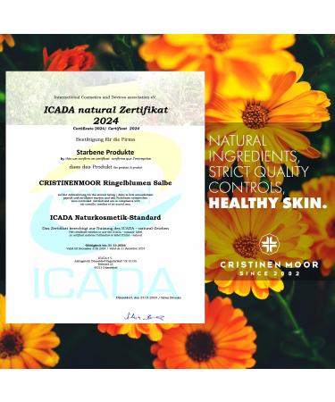 Organic Marigold Ointment | Cristinenmoor Marigold Cream | Certified Natural Cosmetics for Dry & Inflamed Skin | 110ml - Buy Online on SooperMarket.com