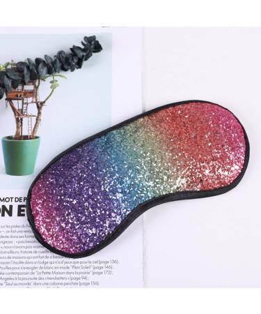 Zeiwohndc Glitter Sequins Sleeping Eye Mask | Rainbow Gradient Color | Elastic Eyeshade Cover for Women Girls | Travel Blindfold - Buy Online on SooperMarket.com