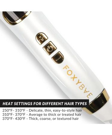 FoxyBae 5-in-1 Interchangeable Hair Tools Set | Curling Wand Flat Iron & Ceramic Irons | Salon Grade Waver & Curler in Pearl White - Ships Internationally - Buy Online on SooperMarket.com