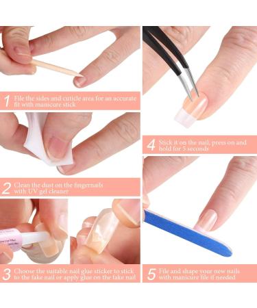 72 Pieces French Artificial Nails - Short & Medium-Sized Fake Acrylic Fingernails Set with Nail Files & Accessories for Nail Art - Perfect for All Sizes - Buy Online on SooperMarket.com