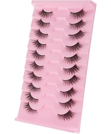 Gjinxi Half Lashes Natural Look Wispy False Eyelashes 15MM 3D Fluffy Faux Mink Lashes Wispy Cat Eye Lashes Look Like Extensions Curly Soft Fake Lashes 10 Pairs Style2 - Buy Online on SooperMarket.com