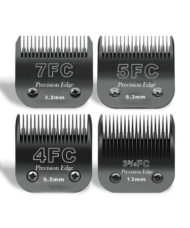 7FC+5FC+4FC+3FC replacement knife for dog care compatible with the Heiniger/Moser Max45/Andis/Oster A5/choice KM10 Series clipper for dogs black