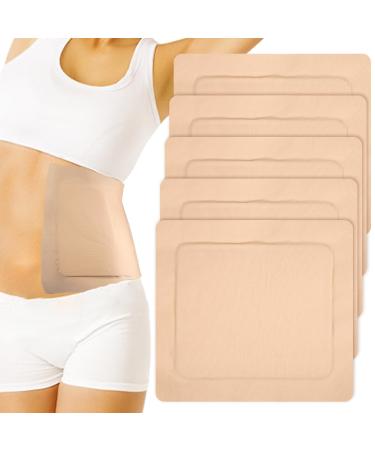5 pieces 20x22cm self-adhesive castor oil packs wrap organic cotton very absorbent leak-proof sticky castor oil pack massage belt (without oil)