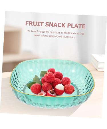COOLHIYA Fruit Tray Glass Food Container Food Tray Terrarium nut Serving Tray Dessert Bowl Salad Bowl Counter Green 23.5X23.5X6CM - Buy Online on SooperMarket.com
