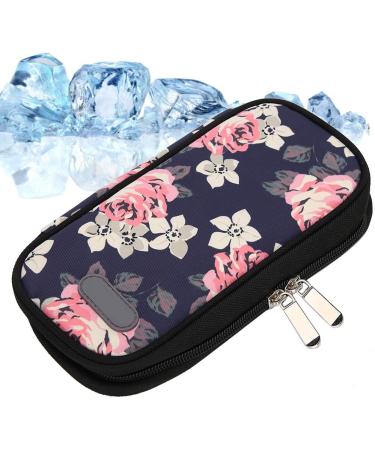 Kadimendium Insulin Cold Storage Bag - Waterproof Eco-Friendly Cool Bag for Patient Care (Black Red Flower) - Buy Online on SooperMarket.com