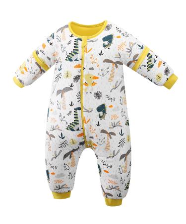 ChicSky Toddler Sleeping Bag with Feet 2.5 Tog Baby Sleeping Sack with Legs Removable Sleeves Cotton Comfortable Infant Walking Sleep Sack 18-36 Years Dinosaur M(18-36 Months)