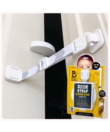 Door Buddy Child Proof Door Lock and Foam Baby Door Stopper. Baby Proofing Doors Made Simple with Easy to Use Hook and Latch. Keep Baby Out, Prevent Finger Pinch Injuries, and Allow Cats Easy Access.