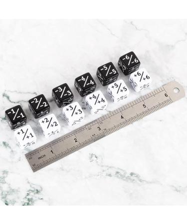 48-Piece MTG Dice Counters Set for Magic The Gathering | Creature Stats Buff Cube D6 Dice | CCG Card Game Accessory (Black & White) - Buy Online on SooperMarket.com