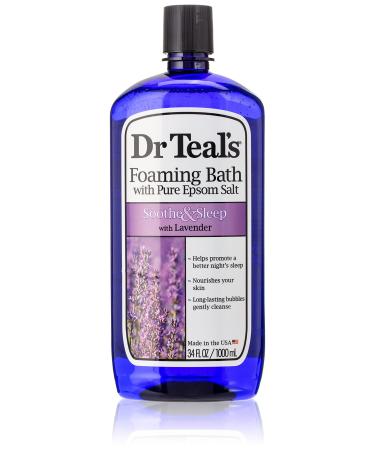 Dr Teal s Foaming Bath with Pure Epsom Salt  Soothe & Sleep with Lavender  34 Ounces