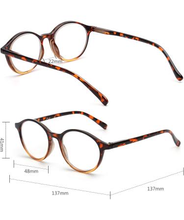 JM 3 Pack Vintage Round Reading Glasses - Spring Hinge Readers for Men & Women - 2.00 Magnification - Mixed Color - Buy Online on SooperMarket.com
