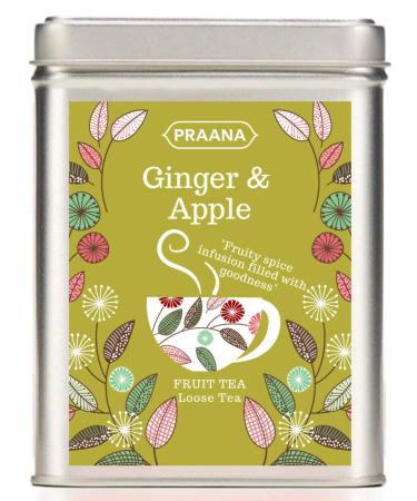 PRAANA TEA Ginger and Apple Fruit Infusion Gift Tin 100 g