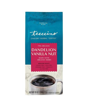 Teeccino Dandelion Vanilla Nut Herbal Coffee | Prebiotic & Caffeine-Free Detox Blend | Gluten-Free Medium Roast - 10oz - Buy Online on SooperMarket.com