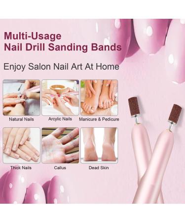 100Pcs 80Grit Nail Sanding Bands with 3/32 Nail Drill Bit - Professional Nail Drill Accessories for Hard Gel and Acrylic Nail Shaping - Boxed Brown - Buy Online on SooperMarket.com