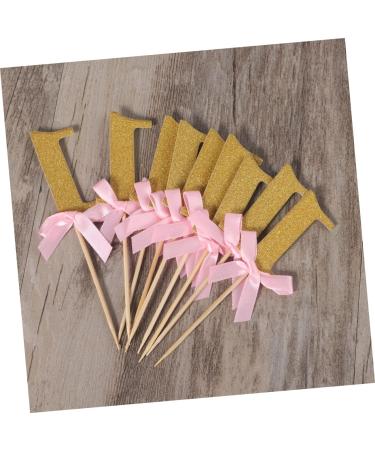 Gadpiparty 10 Pcs First Birthday Wedding Fondant Topper Baby Shower 1st Birthday 1 Year One Year Old Birthday Cake Picks Stick Glitter Cupcake Picks Cakes Cake Topper Insert Card Number - Buy Online on SooperMarket.com