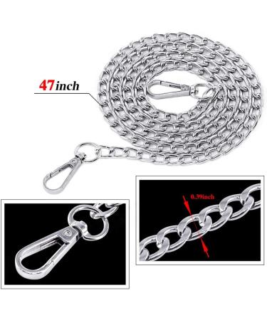 Swpeet 3Pcs Sliver Luxury Fashion 47 Inche Replacement Flat Chain Strap with Buckles Set  Perfect for DIY Metal Shoulder Cross Body Bag Hand Bag Purse Replacement - Buy Online on SooperMarket.com