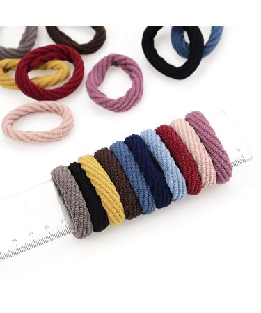 80 Pcs Seamless Cotton Hair Ties for Women - Elastic Wave Style Bands for Curly & Thick Hair - Buy Online on SooperMarket.com