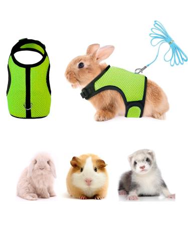 Rabbit Harness Leash Cat Harness and Lead Set Puppy Harness and Lead Set Adjustable Bunny Vests for Small Animal Pets Kittens Guinea Pig Hamster Ferrets Rats Walking (Size:M)