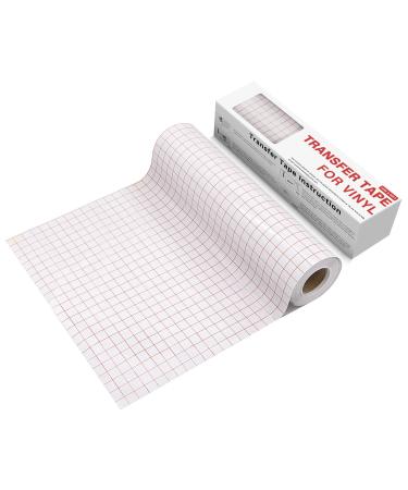 YRYM HT Clear Vinyl Transfer Paper Tape Roll-12 x 50 FT w/Alignment Grid Application Tape for Silhouette Cameo  Cricut Adhesive Vinyl for Decals Signs  Windows  Stickers