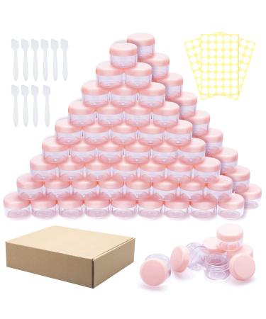 100 pieces of jaws 5ml empty can mini clear cremal trial transparent cremeglas cosmetic bottle container with screw cap rice set used for lip balm lotion pink 100 pieces-a-A