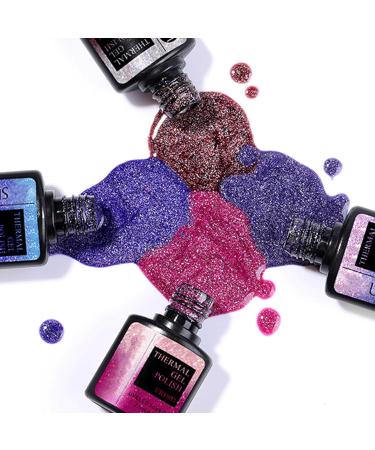 Colour Changing UV Gel Nail Polish Black - 7.5 ml Temperature Colour Changing Gel Nail Polish Soak Off UV LED Nail Art Gel Polish - Purple Pink (17) - Buy Online on SooperMarket.com