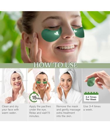 Shefave Eye Pads 60 Pieces Eye Pads Against Dark Circles Green Tea Matcha Eye Pads Hyaluronic Acid Eye Mask Dark Circles Removal Against Wrinkles Eye Bags Puffiness - Buy Online on SooperMarket.com