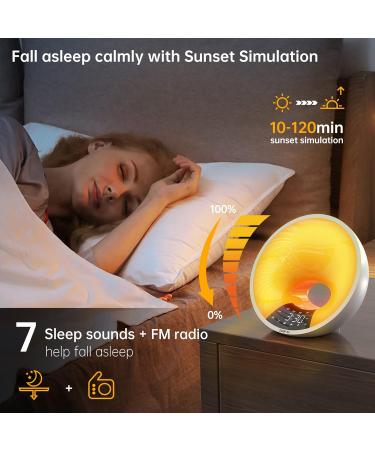 Buy Edup Lichtwecker Wake Up Light - Sunrise Simulation Bluetooth Speaker App Control 4 Alarms 16M Colors 7 Natural Sounds - Dimmable Night Light & USB Radio Adapter - Buy Online on SooperMarket.com