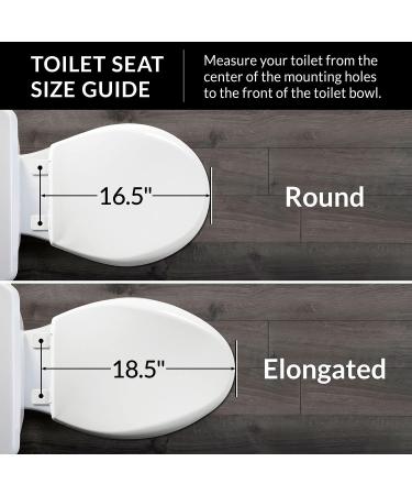 MAYFAIR 1843SLOW 000 Lannon Elongated Toilet Seat with Slow Close and Never Loosen Feature - Durable White Enameled Wood - 1 Pack - Buy Online on SooperMarket.com