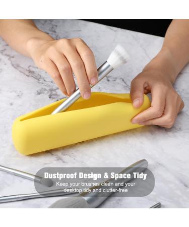 Fnyes Travel Makeup Brush Holder L - Yellow | Stylish & Compact Organizer for On-the-Go Beauty | Shop Internationally! - Buy Online on SooperMarket.com