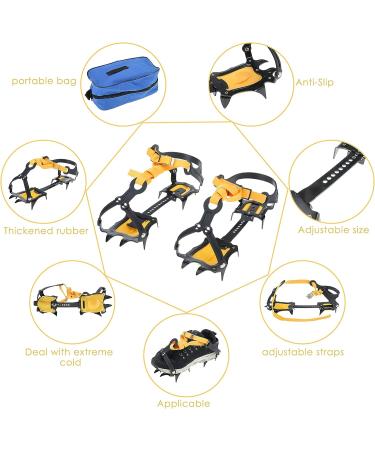 Amarine Made Anti-Slip Ice Crampons for Men Women - 10 Teeth Stainless Steel Snow Grips for Hiking & Climbing - Buy Online on SooperMarket.com