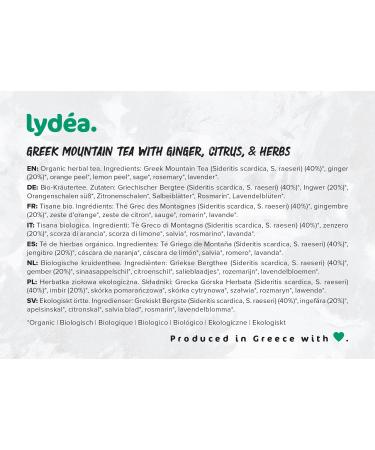 Lydea Organic Greek Mountain Tea with Ginger Citrus & Herbs Loose Leaf Herbal Tea 150 gr. Sachet - Buy Online on SooperMarket.com