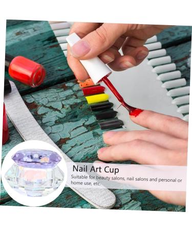 minkissy Nail Art Crystal Cup Cosmetics Glass Purple Cover Diamond 6.5x8cm Purple - Buy Online on SooperMarket.com