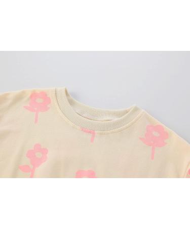 Girls Cotton Sweatshirt | Cute Flower Design | Long Sleeve Jumper for Kids 5-6 Years | Toddler Girl Casual Top - Buy Online on SooperMarket.com