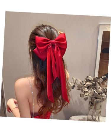 Gogogmee Satin Ribbon Hairpin Barrettes for Thick Hair Large Hair Bows for Big Hair Bows for Teen Hair Clips Barrettes Ponytail Clip Barrettes for Teen Hair Ribbon - Buy Online on SooperMarket.com