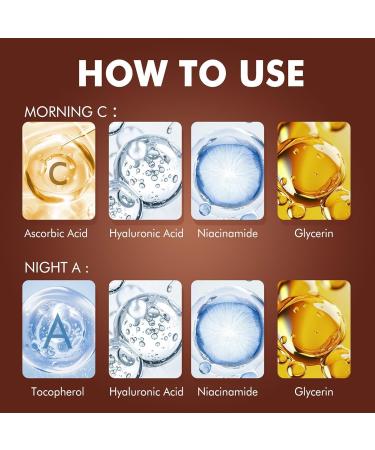 Morning C and Night Double Skin Beauty Essence | Anti-Aging and Skin Brightening Serum | Vitamin C Facial Serum | Day & Night Serum Set for Face Skin Care - Buy Online on SooperMarket.com