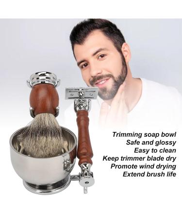 Shaving Bowl and Brush Set - Retro Alloy Beard Brush Cream Brush Stand & Soap for Men | Premium Shaving Accessories - Buy Online on SooperMarket.com