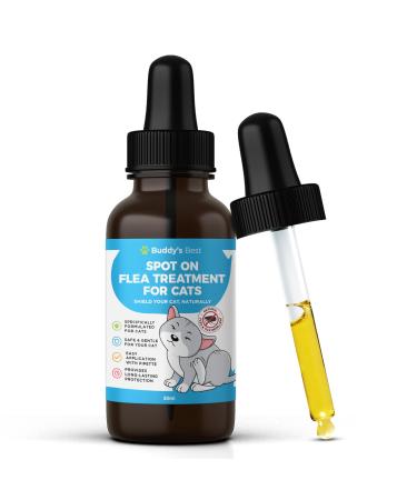 Spot On 50ml Natural Flea & Tick Repellent for Cats with Precision Pipette - Safe Herbal Extract Formula for Effective Defence