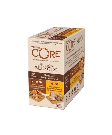 Wellness Core Signature Selects cat food wet in sauce grain -free high meat content shredded selection mix 8 x 79 g Shredded Selection Mix 79 G (8 Pack)
