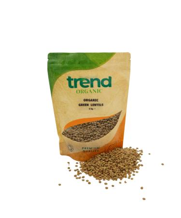 Trend Organic Green Lentils Ideal for Soups Salads and Main Courses with Its H gh Fibre High Protein Content Certified Organic Vegan Non-GMO No Perservatives or No Additives Raw 1kg