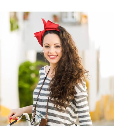 WantGor Bow Headbands for Women - 2 Big Bowknot Hair Hoops - Knotted Wide Turban Headbands - Black Red Hair Accessories - Buy Online on SooperMarket.com