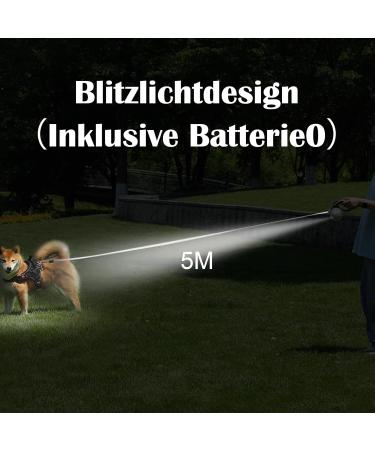 5m Dog Leash with LED Flashlight | 360 Tangle-Free Roller Leash for Dogs up to 25kg | Includes Bag Dispenser | International Shipping Available - Buy Online on SooperMarket.com